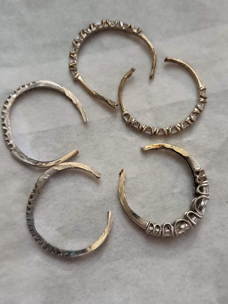 Several worn or outdated rings gathered redesign into new pieces