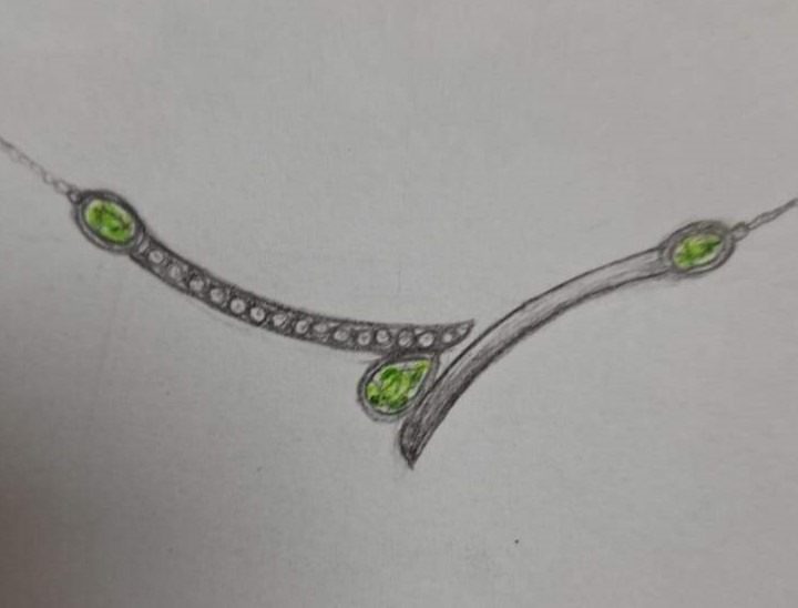 Original sketch of a custom pendant design