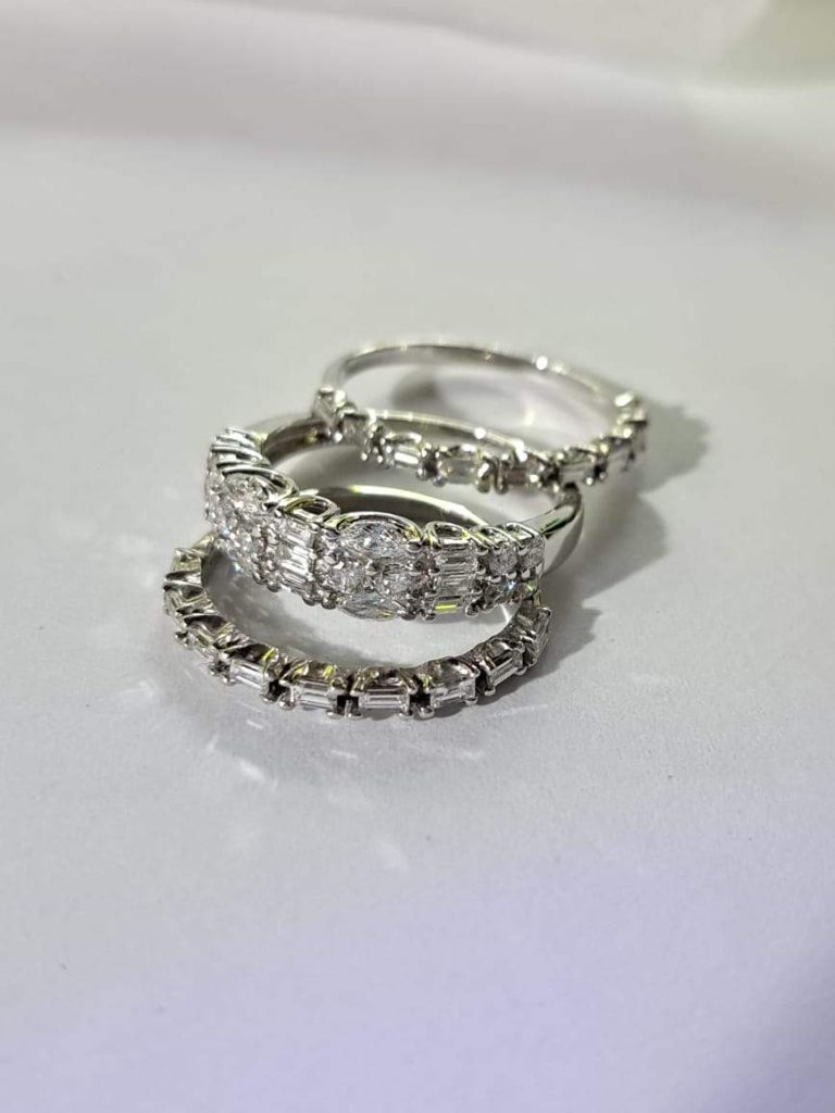 Set of three beautifully crafted rings created from repurposed old rings